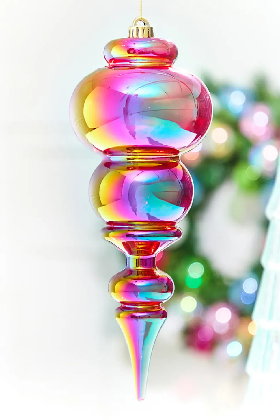 15" Red Iridescent Teardrop Ornament