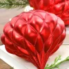 6” Red Matte Diamond - Onion Finial - Set of 2