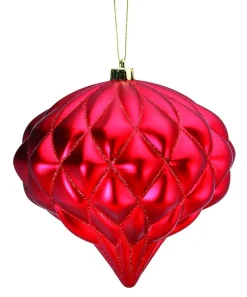 6” Red Matte Diamond - Onion Finial - Set of 2