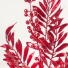 30" Red Metallic Pepperberry Stem