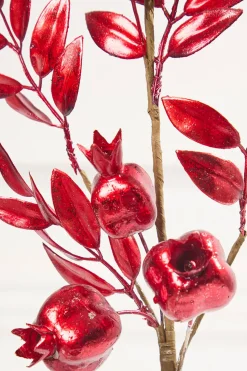 26" Red Metallic Pomegranate Stem