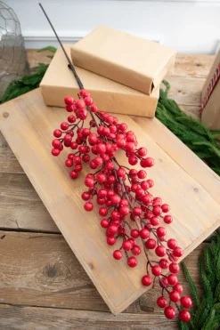 35” Red Orchard Berry Stalk