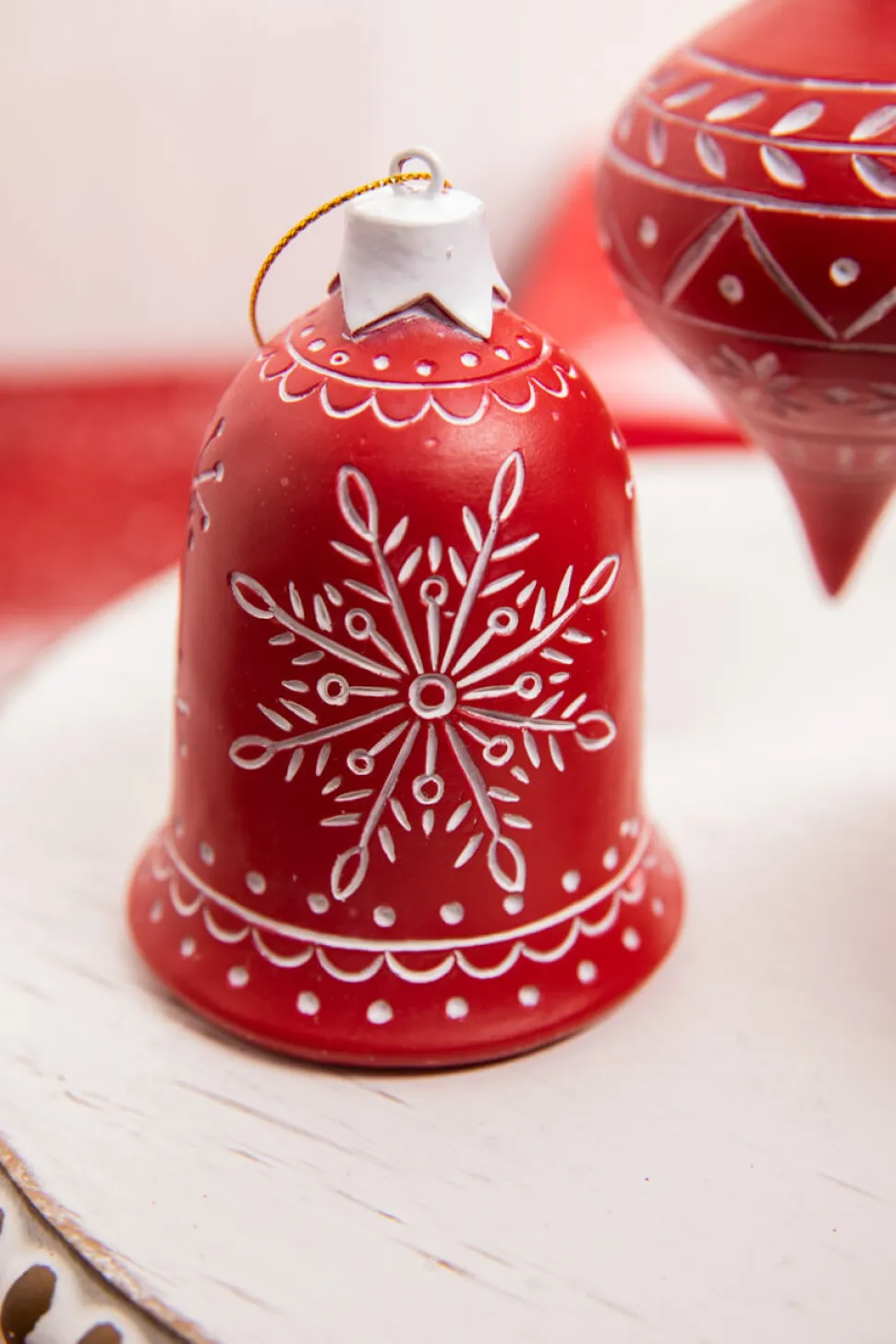 5” Red Resin Snowflake Ornament