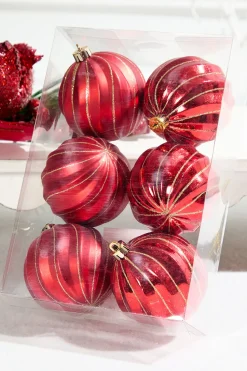 3" Red Shatterproof Boxed - Set of 6