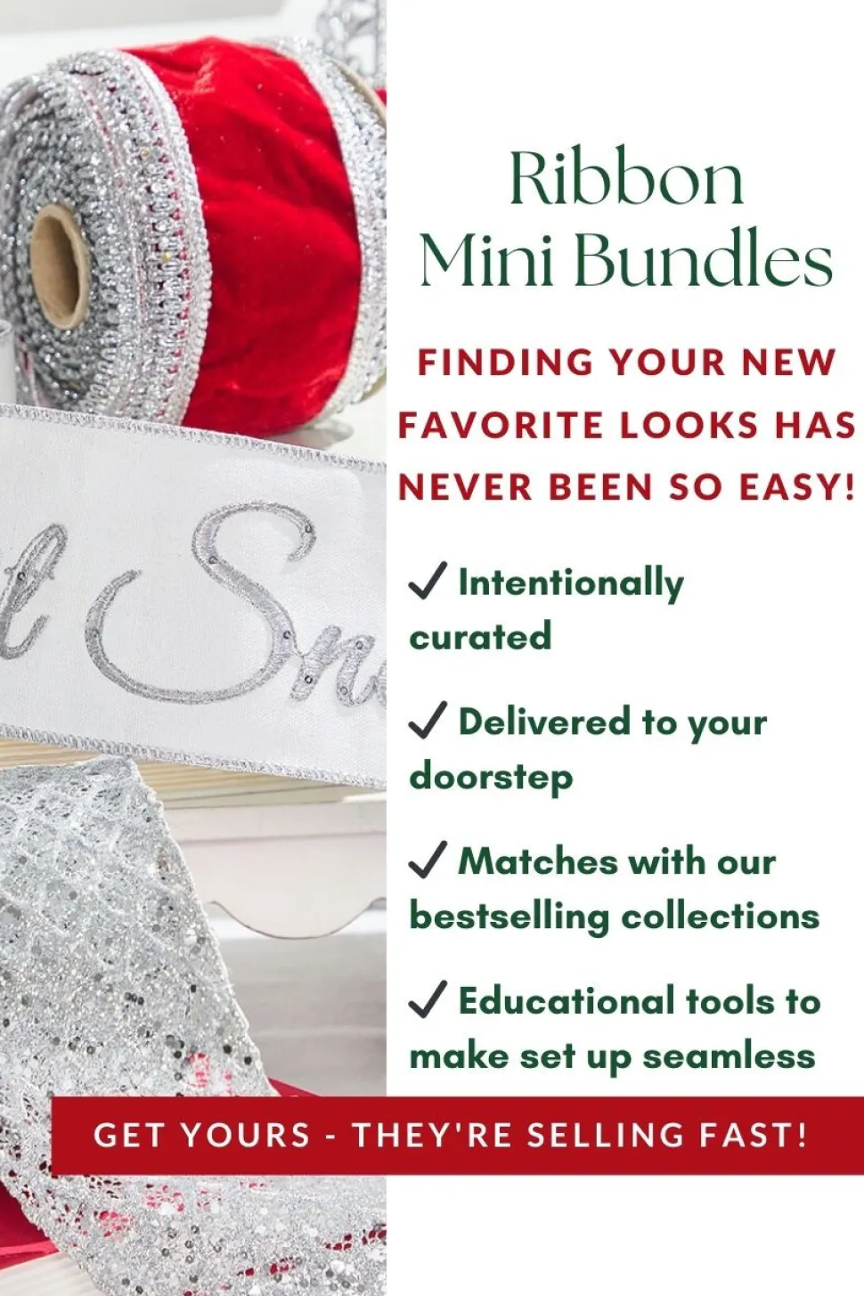 Red & Silver Ribbon Mini Bundle