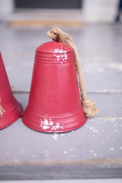 Red Tin Bells - Set of 3