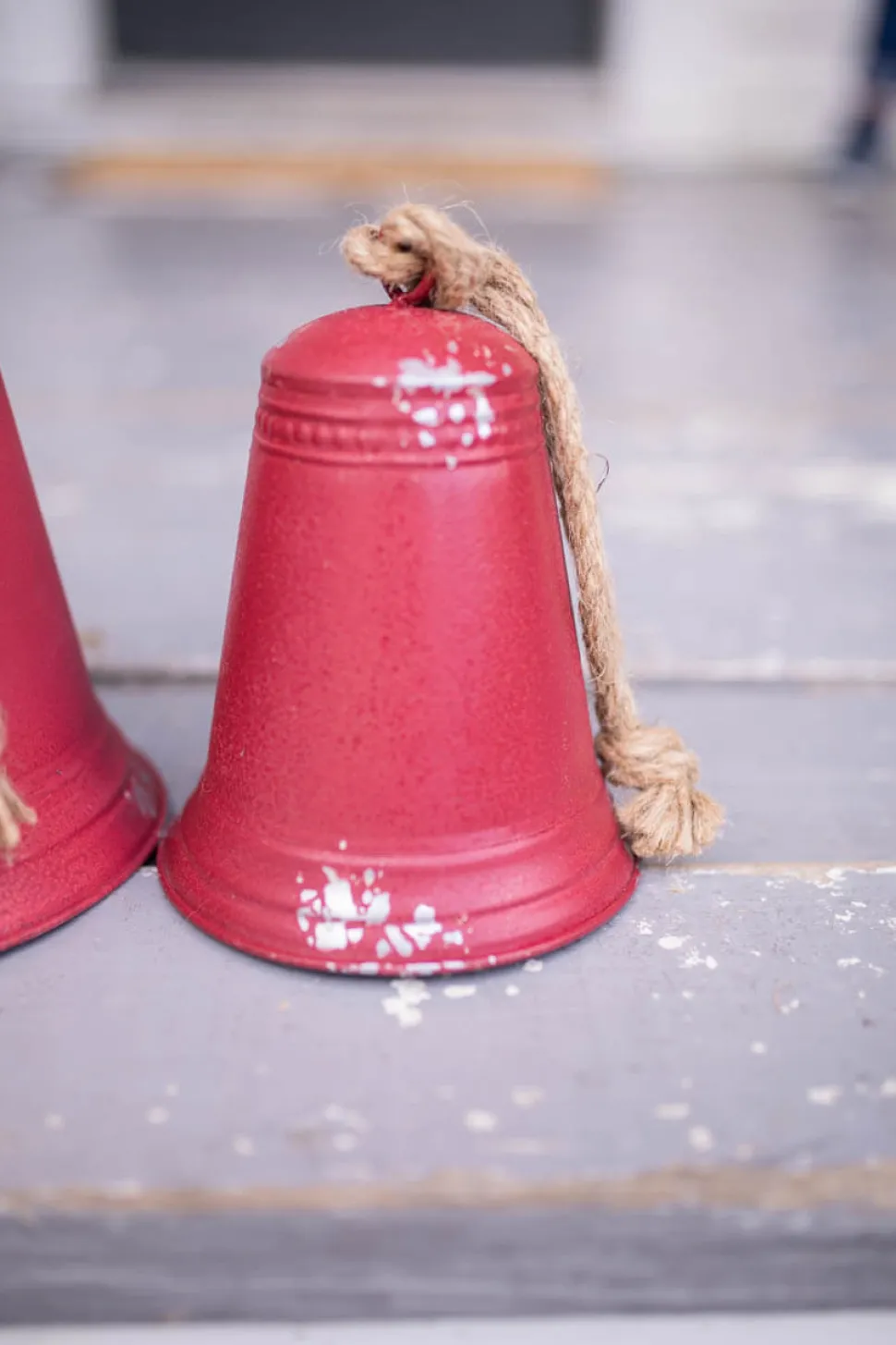 Red Tin Bells - Set of 3