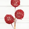 18" Red Tinsel Ball Pick