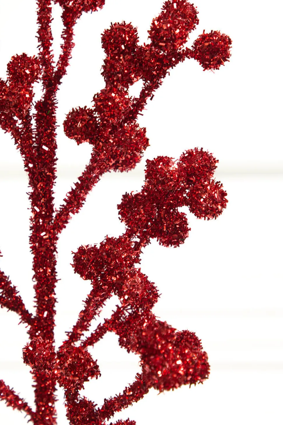 26" Red Tinsel Berry Spray