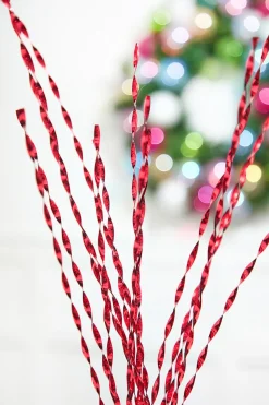 32" Red Twisted Grass Spray