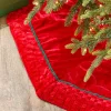 54" Red Velvet Braided Edge Tree Skirt