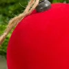 4" Red Velvet Flocked Ornament