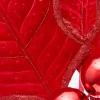 39" Red Velvet Holly Leaves Spray