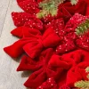 54" Red Velvet Sequin Bow Tree Skirt