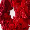 42" Red Velvet Sequin Bow Wreath