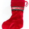 20" Red Velvet with Braided Cuff Stocking