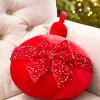 10" Red Velvet with Sequin Bow Ornament