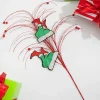 37" Red, White and Green Glitter Leg Grass Spray
