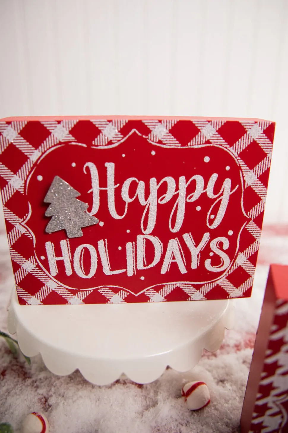 Red & White Christmas Block