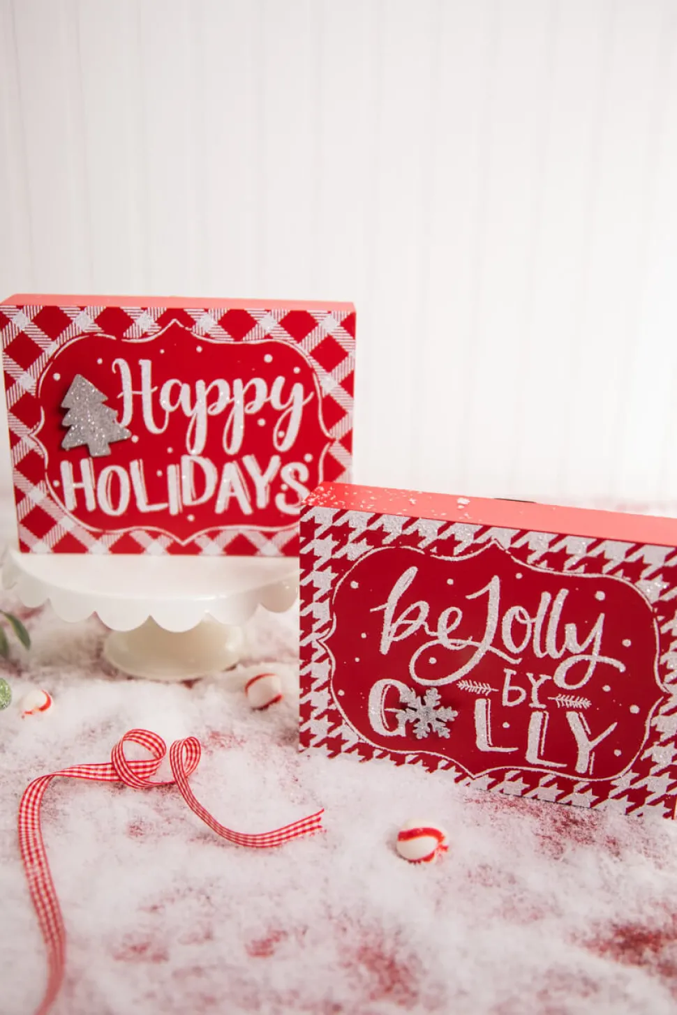 Red & White Christmas Block