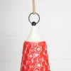9” Red/White Metal Bell Ornament