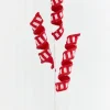 28" Red & White Stripe Curly Spray