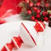 7” Red & White Top Glass Ornament