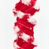 25.5" Red & White Twist Ribbon Spray