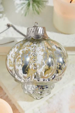 4.5" Regal Beaded Elizabethan Mercury Glass Ornament