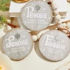 4.5" Religious Wood Disc Ornament