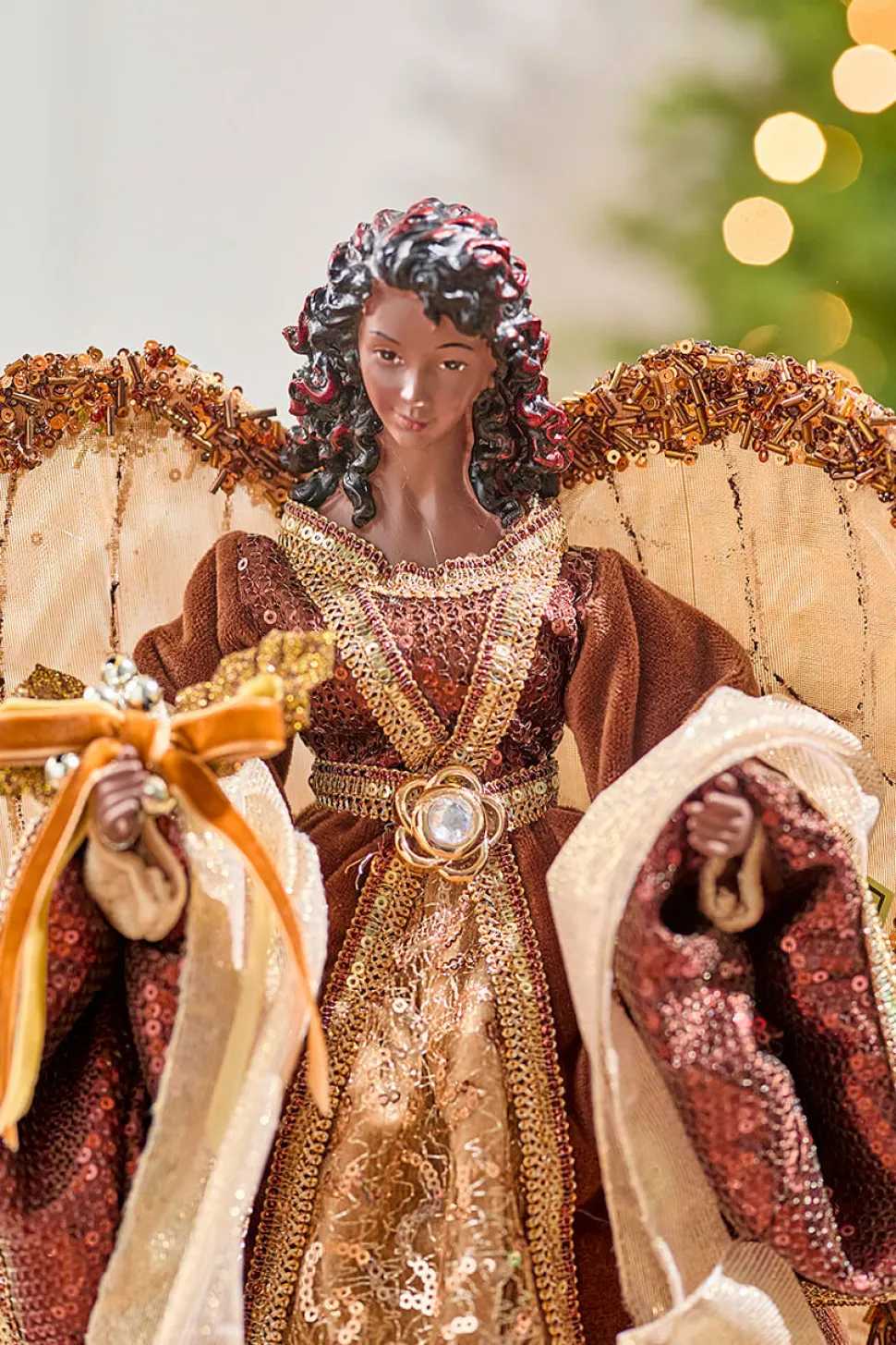 16" Renaissance Black Angel Tree Top