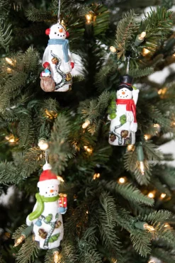 3” Resin Birch Snowman Ornament