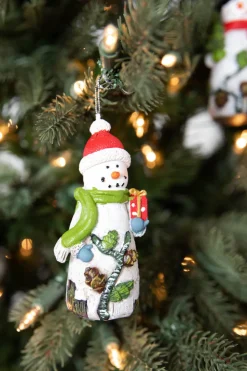 3” Resin Birch Snowman Ornament