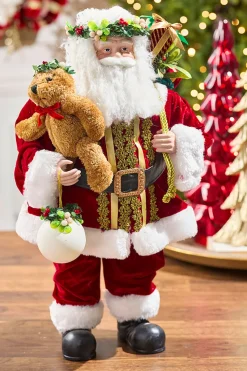 24" Resin Botanica Santa With Bear And Ball