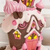 Resin Candy House with Led - Brown Pink