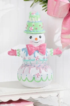 17.5" Resin Candylicious Snowman With Bowtie