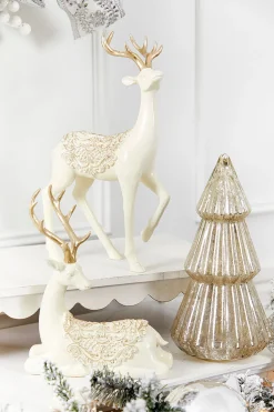 14" Resin Deer with Scroll Saddle