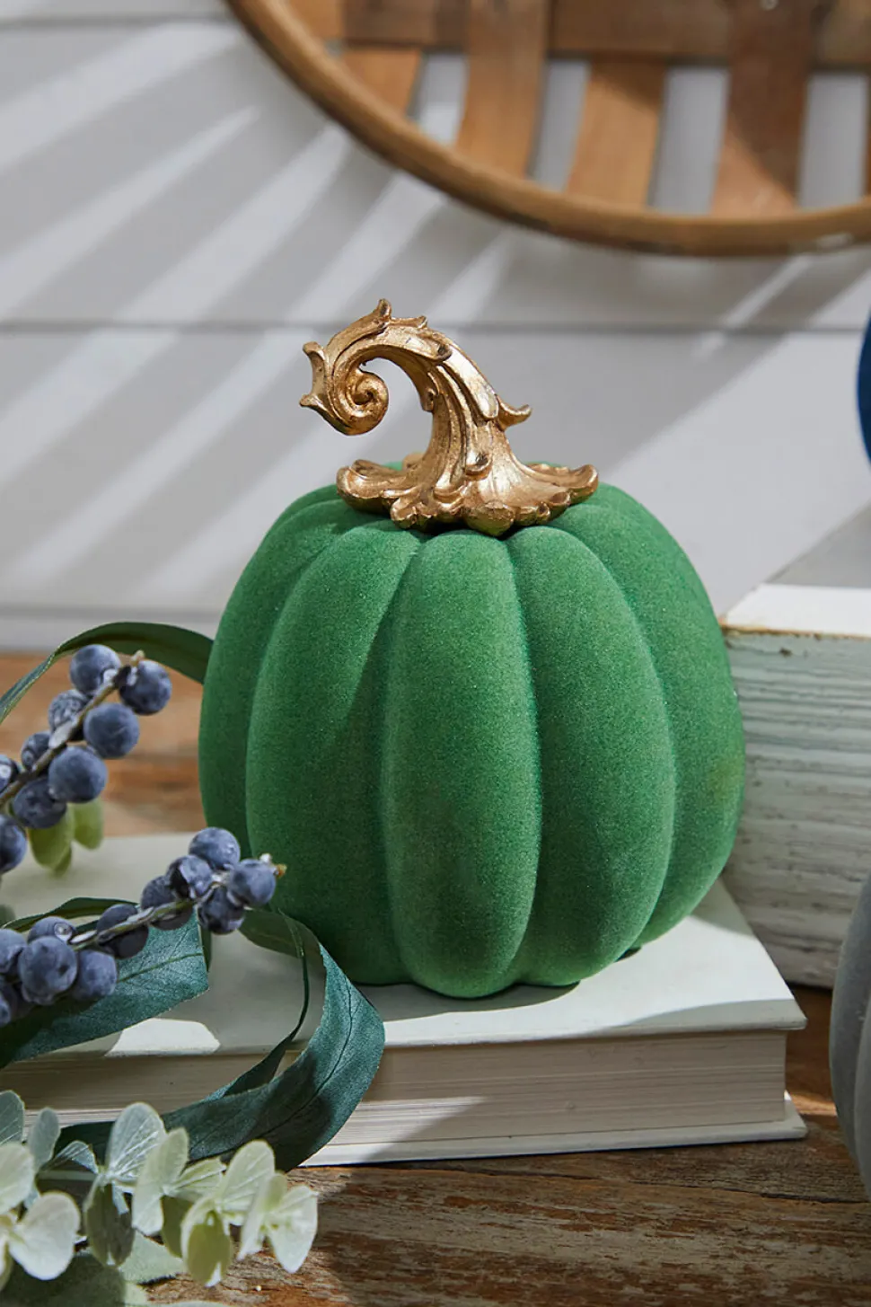 6" Resin & Felt Harvest Pumpkin