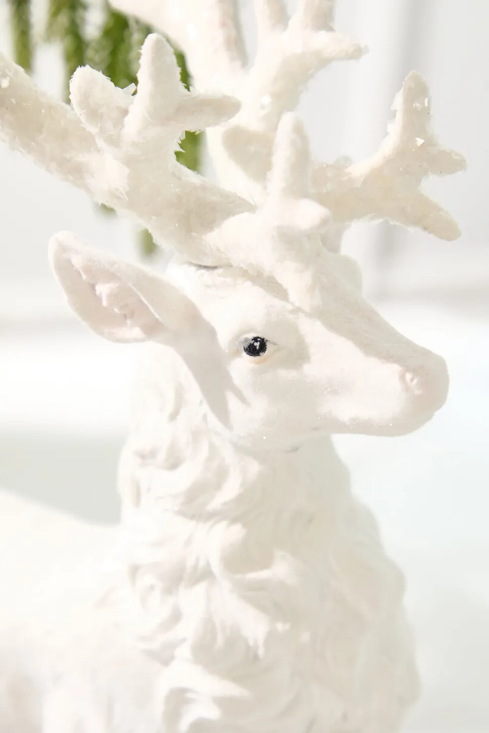 20.5" Resin Frozen Forest Flocked Deer