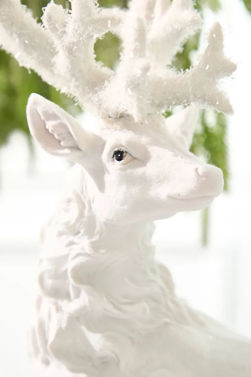 20.5" Resin Frozen Forest Flocked Deer