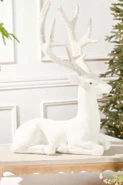 Resin Frozen Forest Flocked Deer