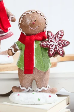 8.5" Resin Gingerbread Couple with Cookies