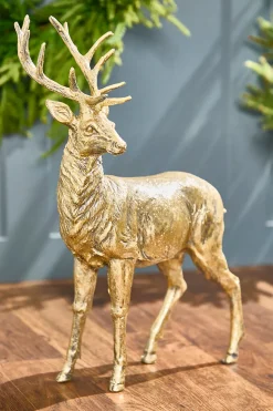18" Resin Glitter Standing Deer