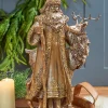 15.5" Resin Highlands Santa with Deer