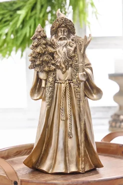 16.5" Resin Highlands Santa with Tree