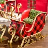 Resin & Metal Holiday Sleigh, Red - Set Of 2