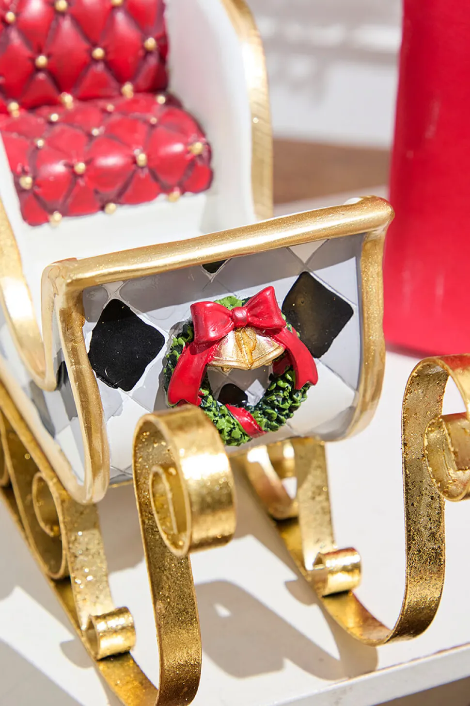 Resin & Metal Holiday Sleigh, White - Set Of 2