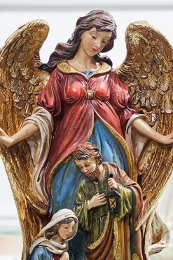 13.5" Resin Nativity Figurine With Angel