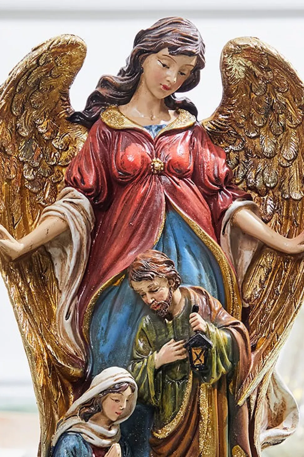 13.5" Resin Nativity Figurine With Angel