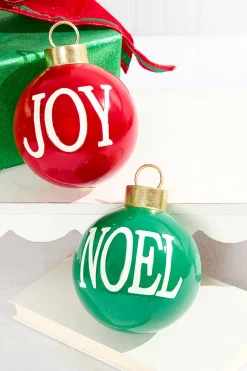 5" Resin Noel and Joy Ball Ornaments